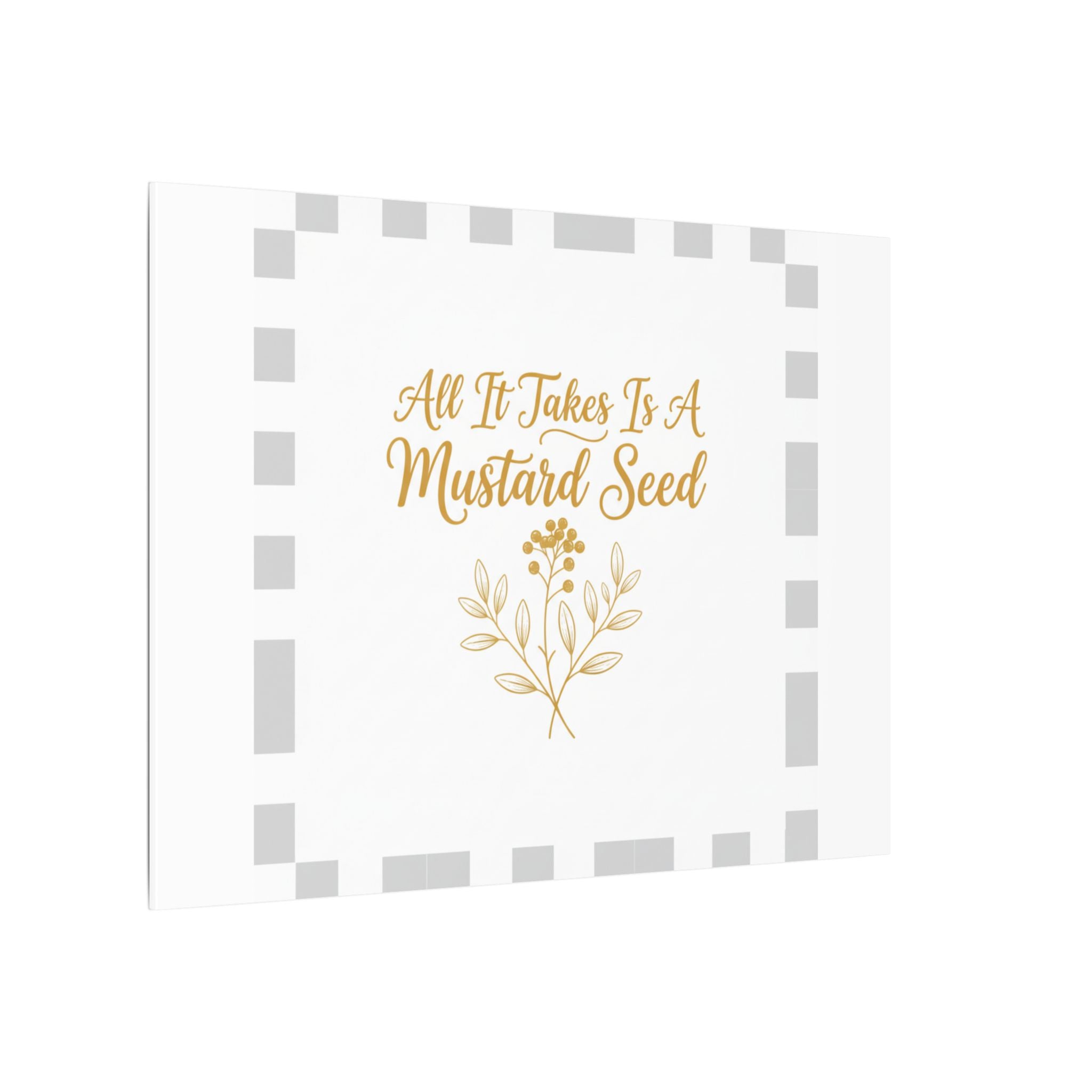 Matte Canvas Wall Art — "All It Takes Is A Mustard Seed" Inspirational Quote Print