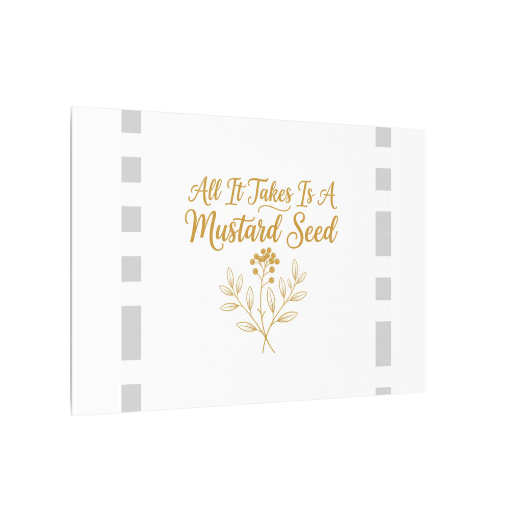 Matte Canvas Wall Art — "All It Takes Is A Mustard Seed" Inspirational Quote Print