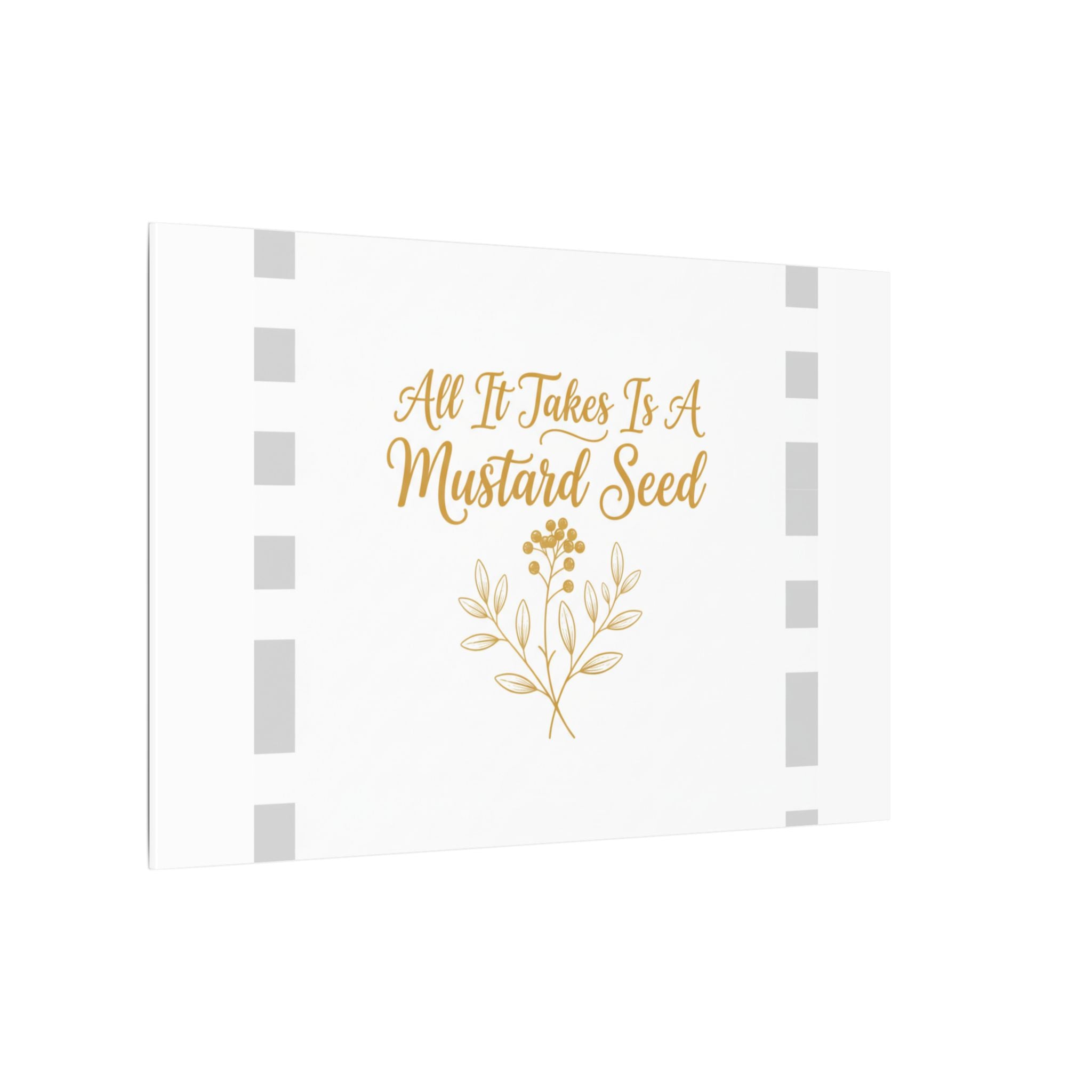 Matte Canvas Wall Art — "All It Takes Is A Mustard Seed" Inspirational Quote Print
