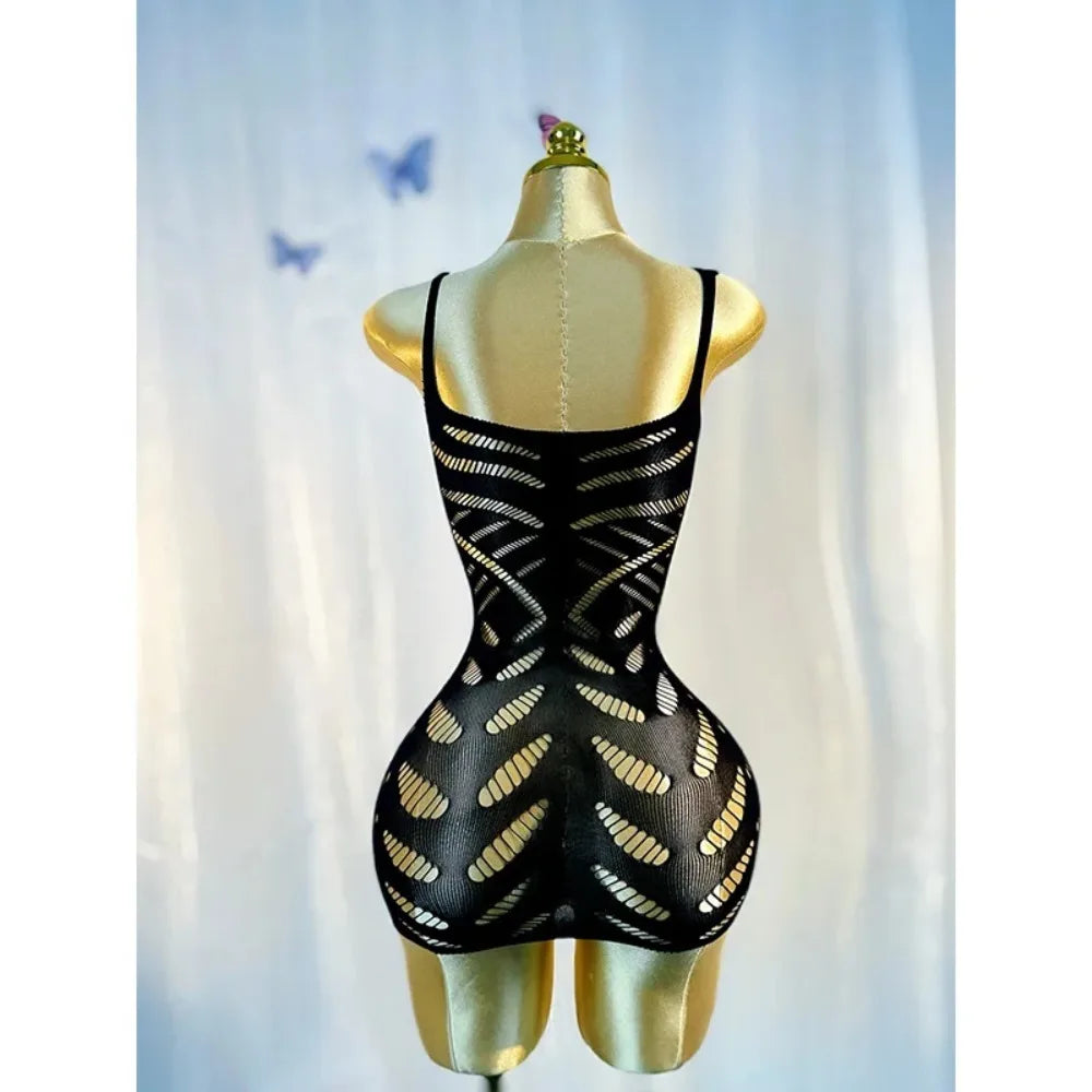 One-piece outfit blackSexy Cover Up Hollow Out Fishnet Dress without Bikini Summer Holiday DSH602
