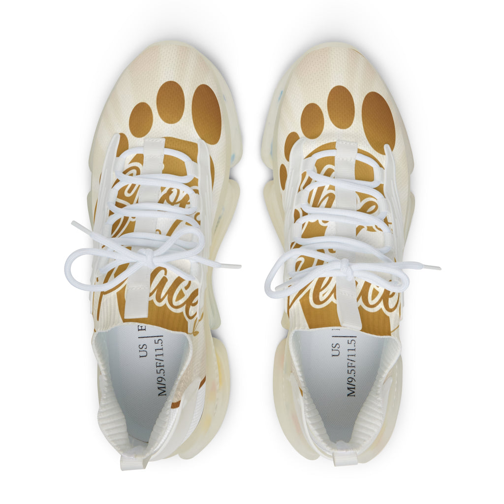 Men's Shoes of Peace — Cream Paw Print Athletic Shoes