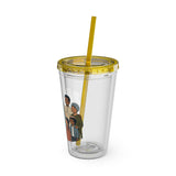 Christian Jesus with Children Tumbler — 16oz Clear Travel Cup with Straw