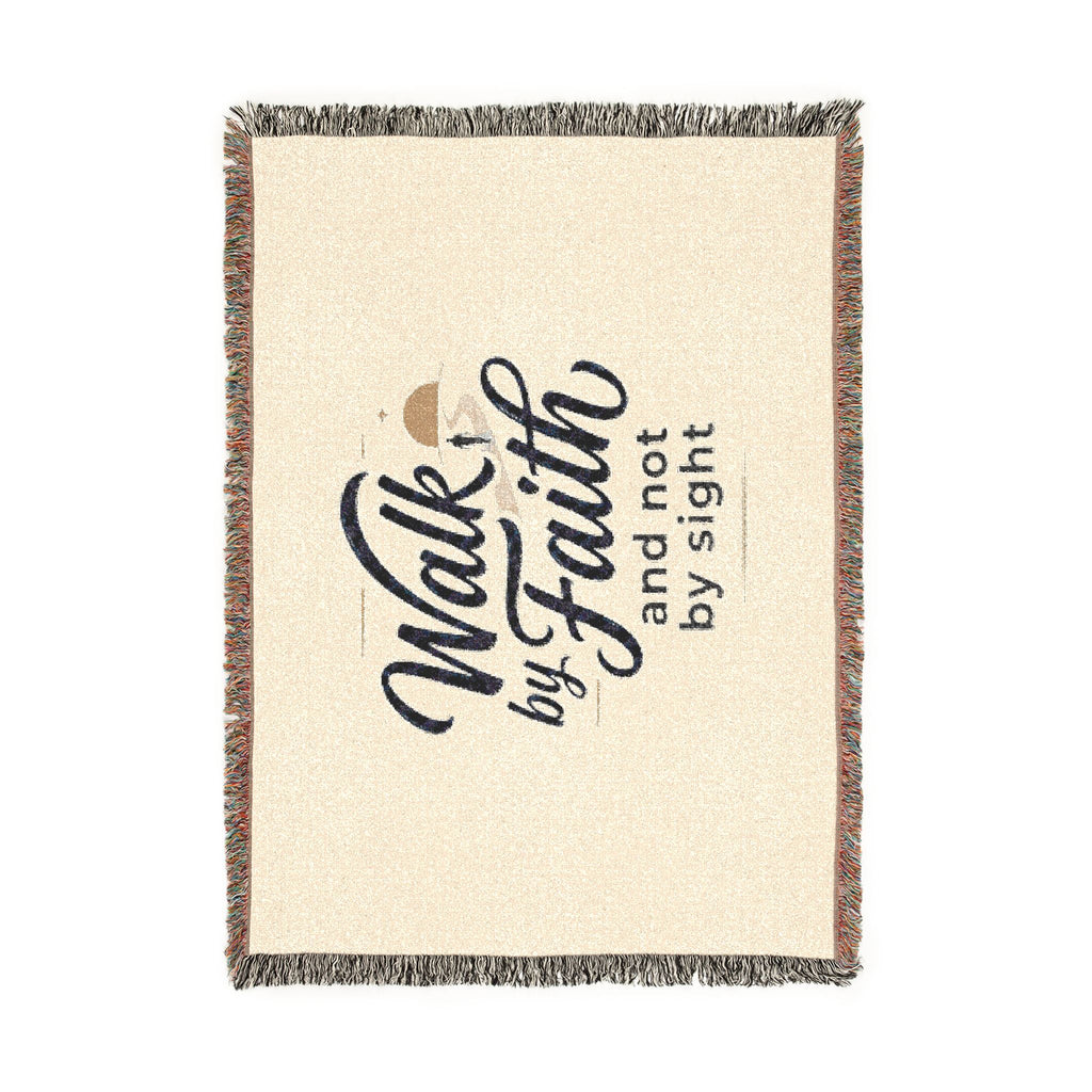 Woven Blanket — “Walk by Faith and Not by Sight” Inspirational Throw