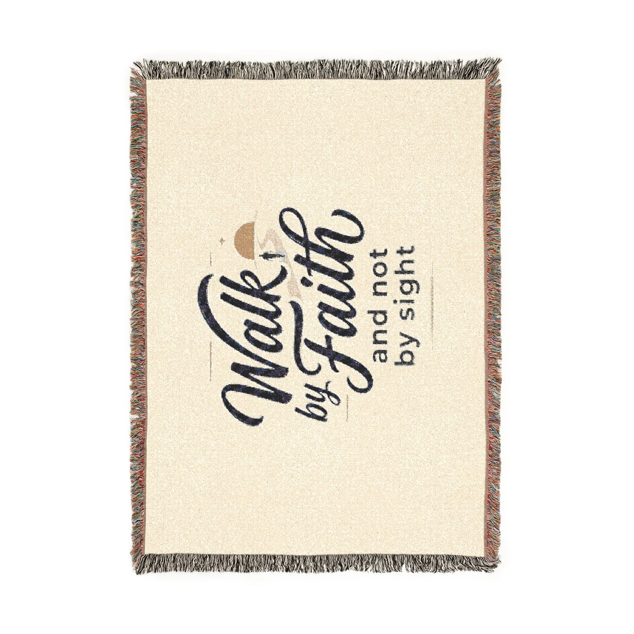 Woven Blanket — “Walk by Faith and Not by Sight” Inspirational Throw