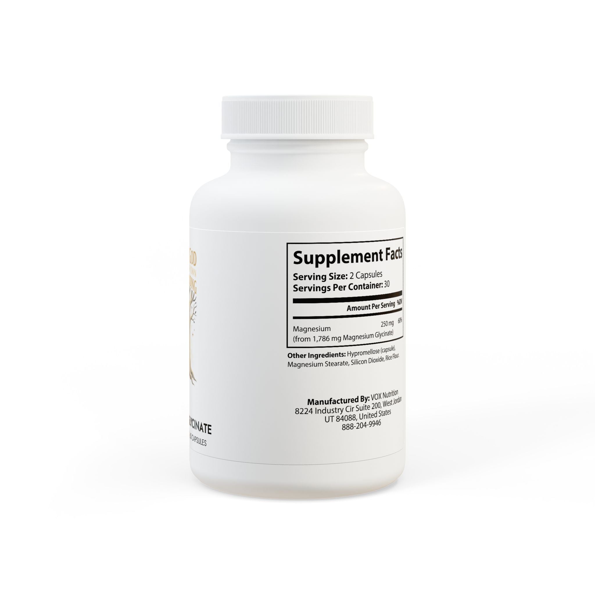 Magnesium Glycinate Supplement (60 Capsules)