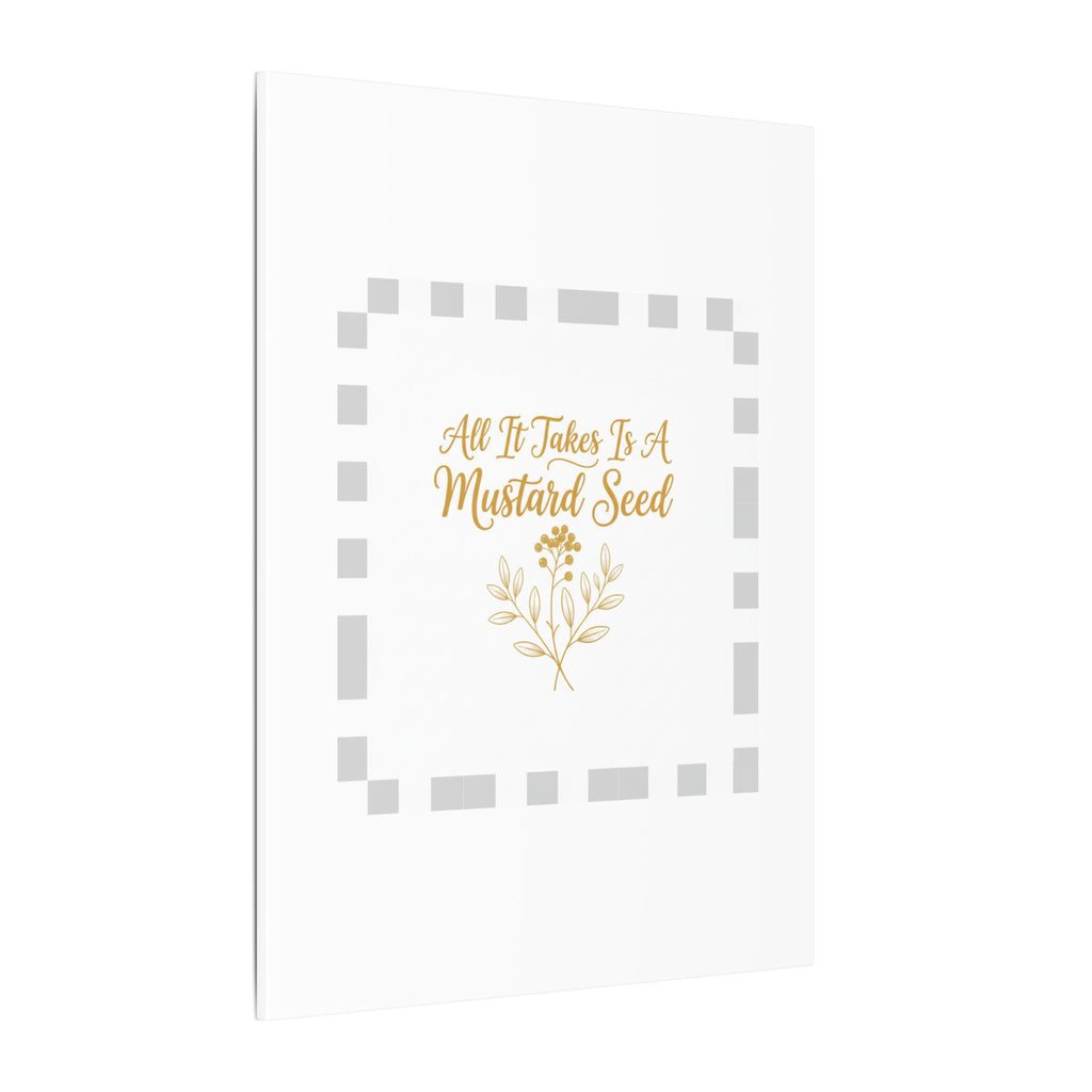 Matte Canvas Wall Art — "All It Takes Is A Mustard Seed" Inspirational Quote Print