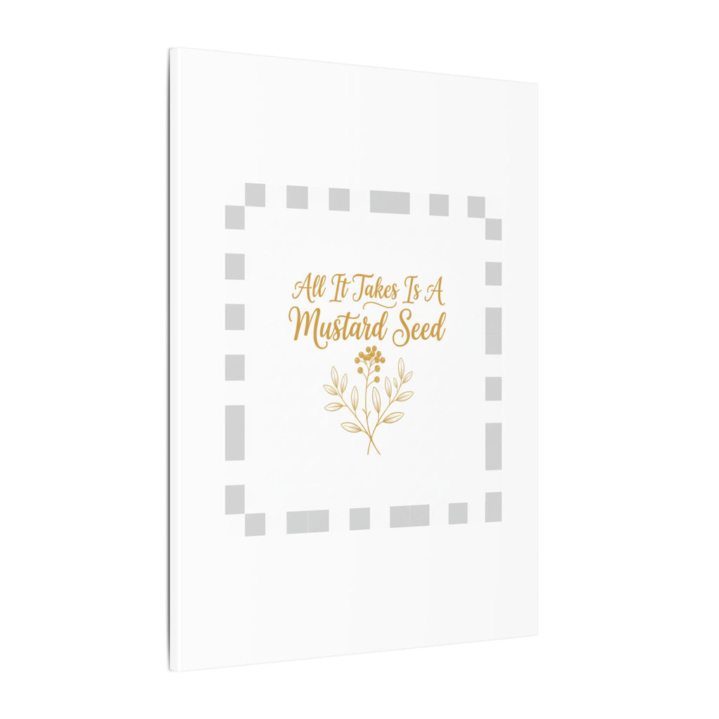 Matte Canvas Wall Art — "All It Takes Is A Mustard Seed" Inspirational Quote Print