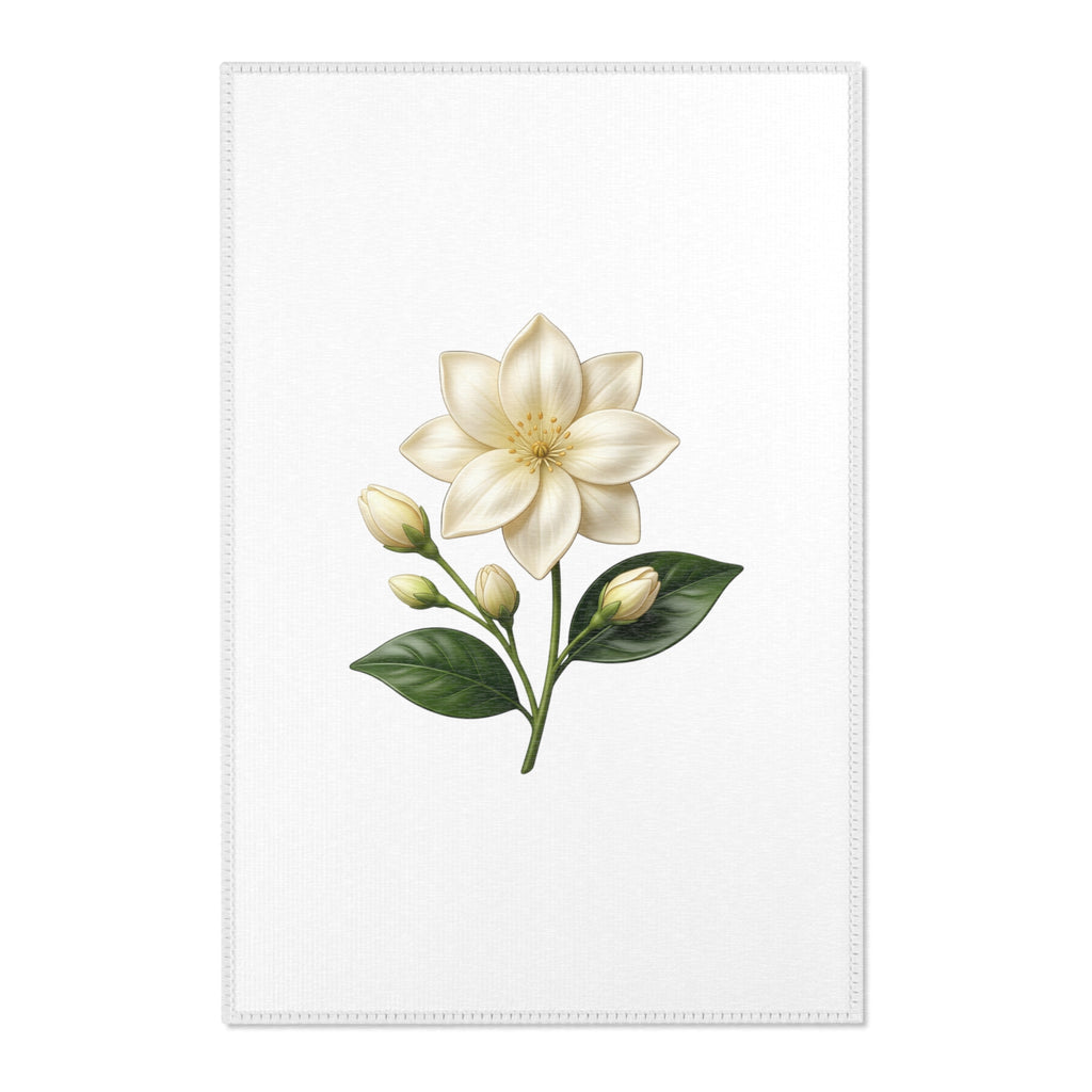Botanical Jasmine Area Rug — Vintage Floral Accent Rug for Living Room & Bedroom