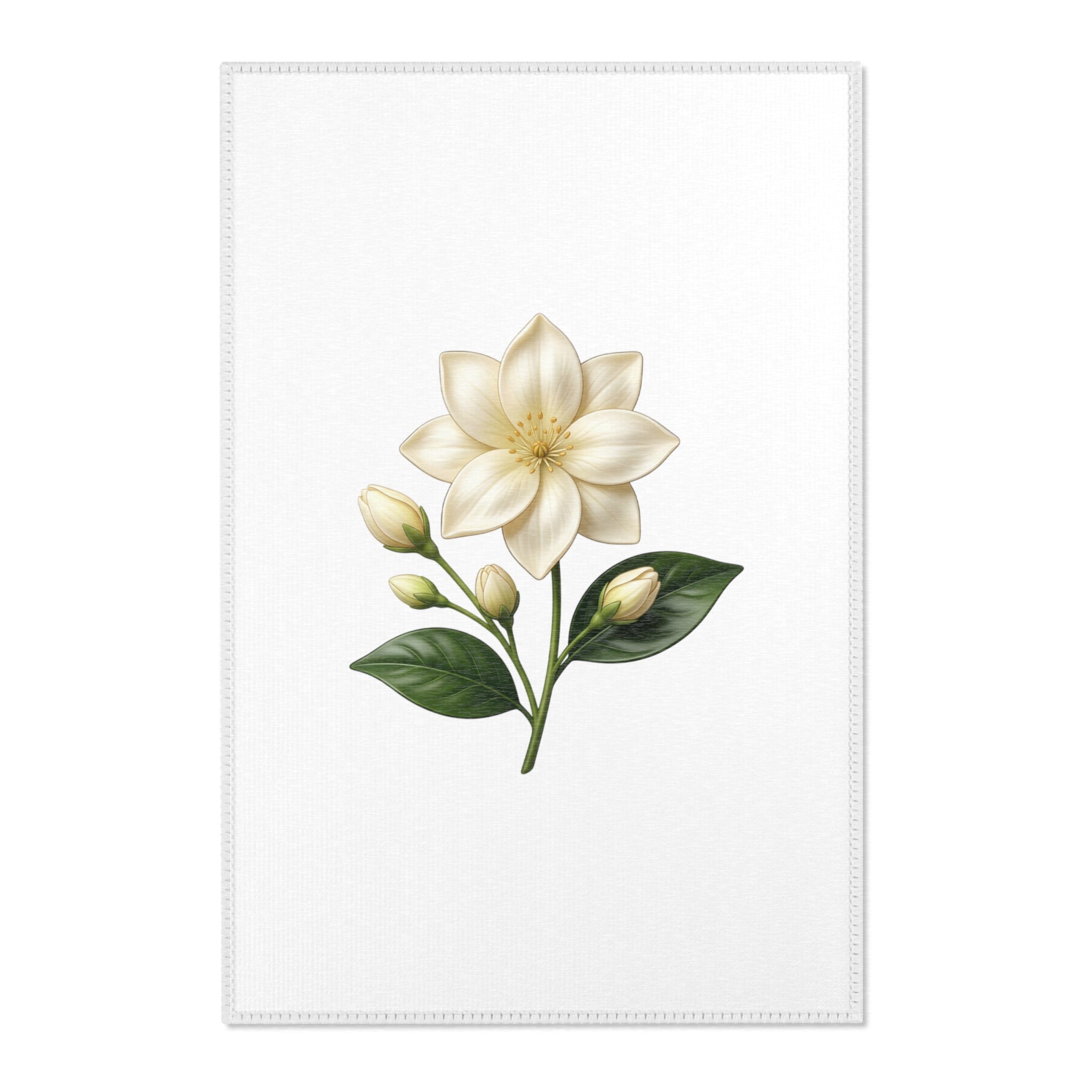 Botanical Jasmine Area Rug — Vintage Floral Accent Rug for Living Room & Bedroom