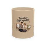 Christian Prayer Mug – "This Is How I Fight My Battles" Ceramic Coffee Cup