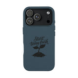 Engraved PU Leather Phone Case — "Start Today Fresh" Seedling Design