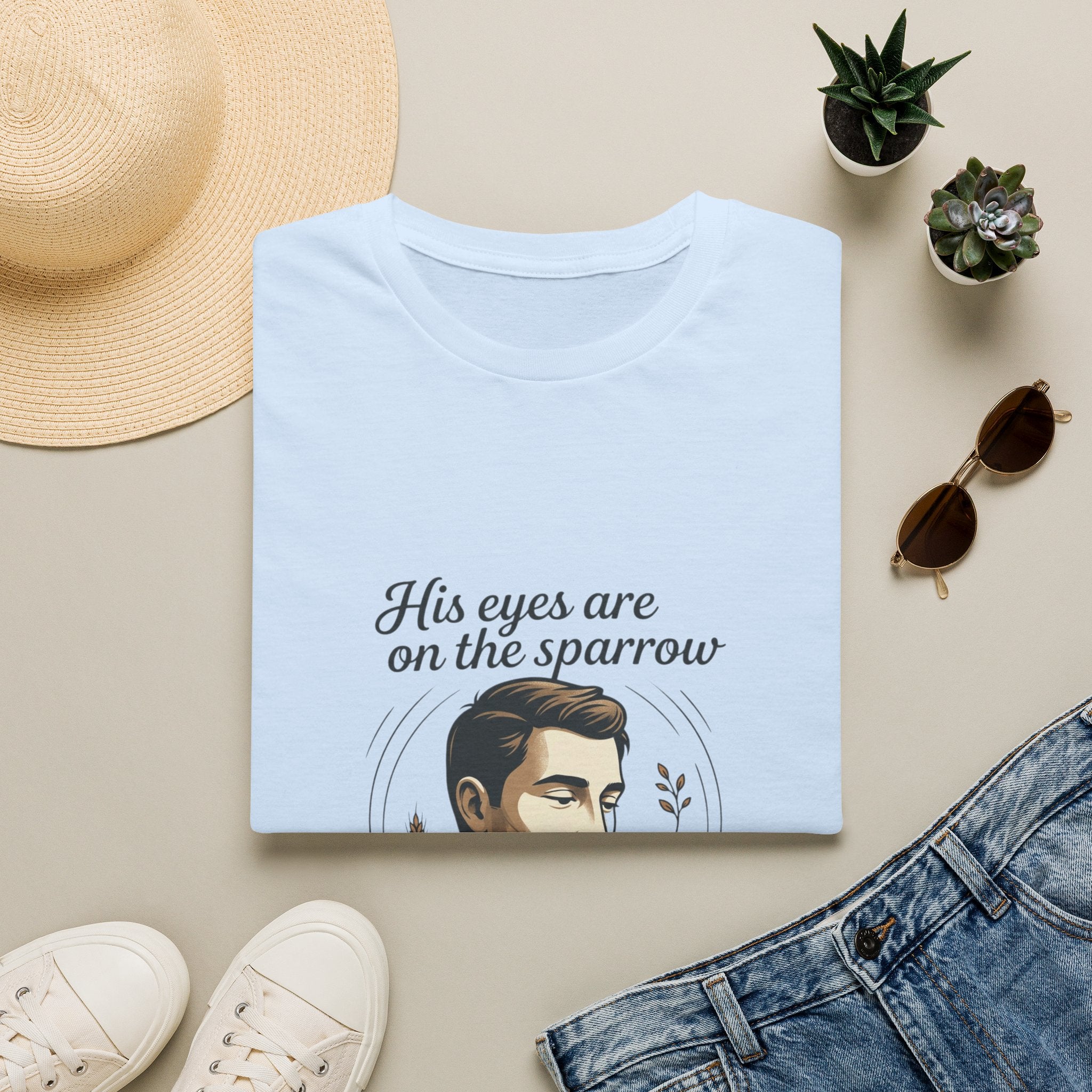 T-Shirt — "His Eyes Are on the Sparrow" Inspirational Faith Graphic