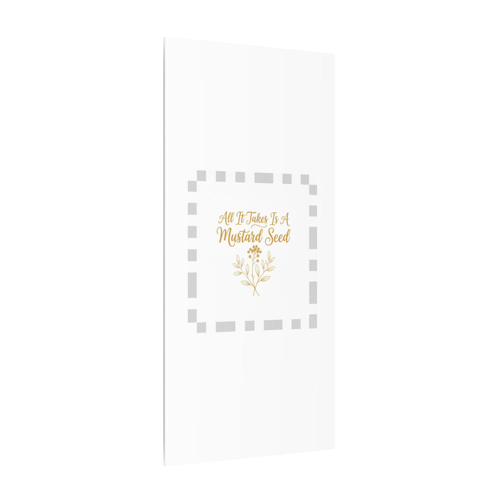 Matte Canvas Wall Art — "All It Takes Is A Mustard Seed" Inspirational Quote Print