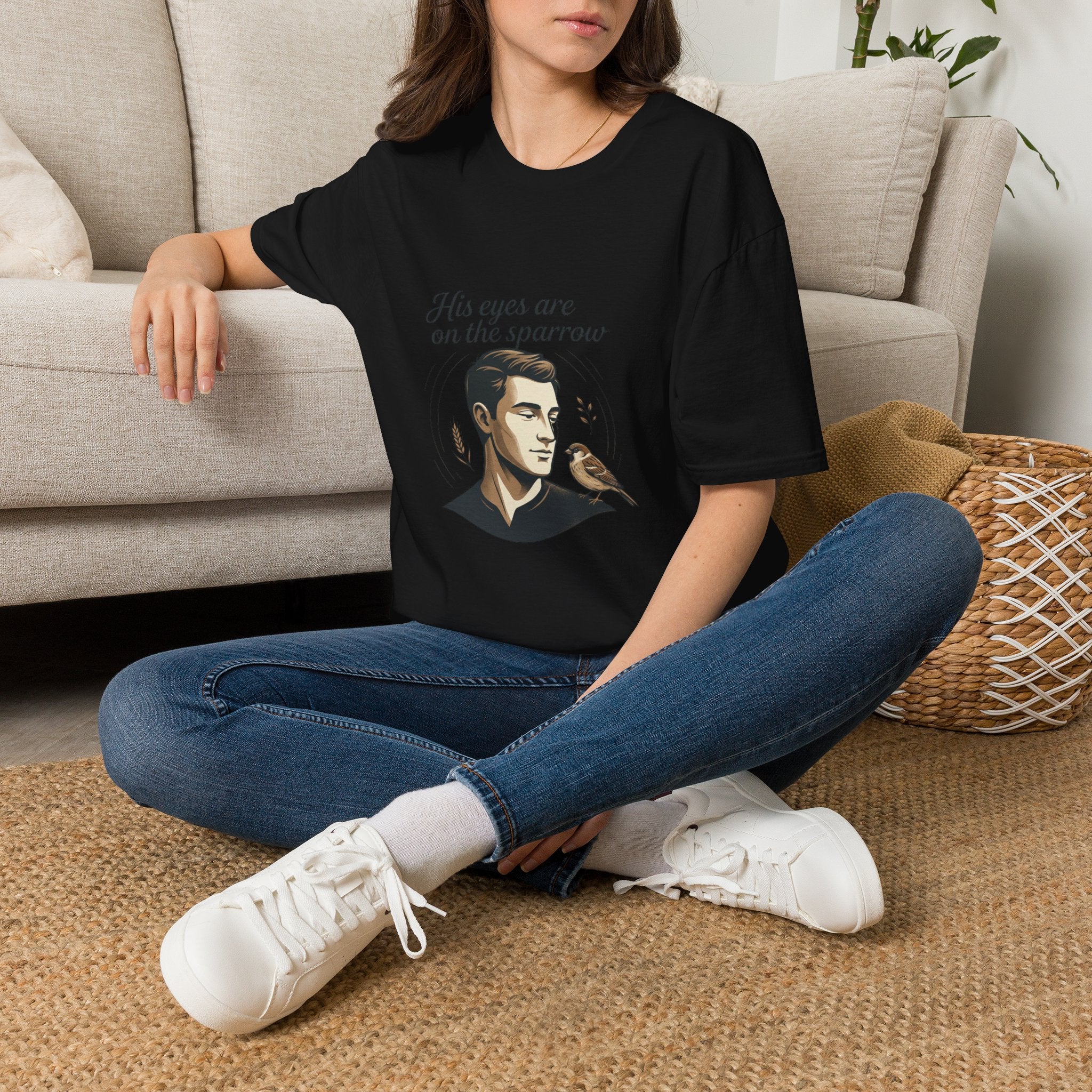 T-Shirt — "His Eyes Are on the Sparrow" Inspirational Faith Graphic