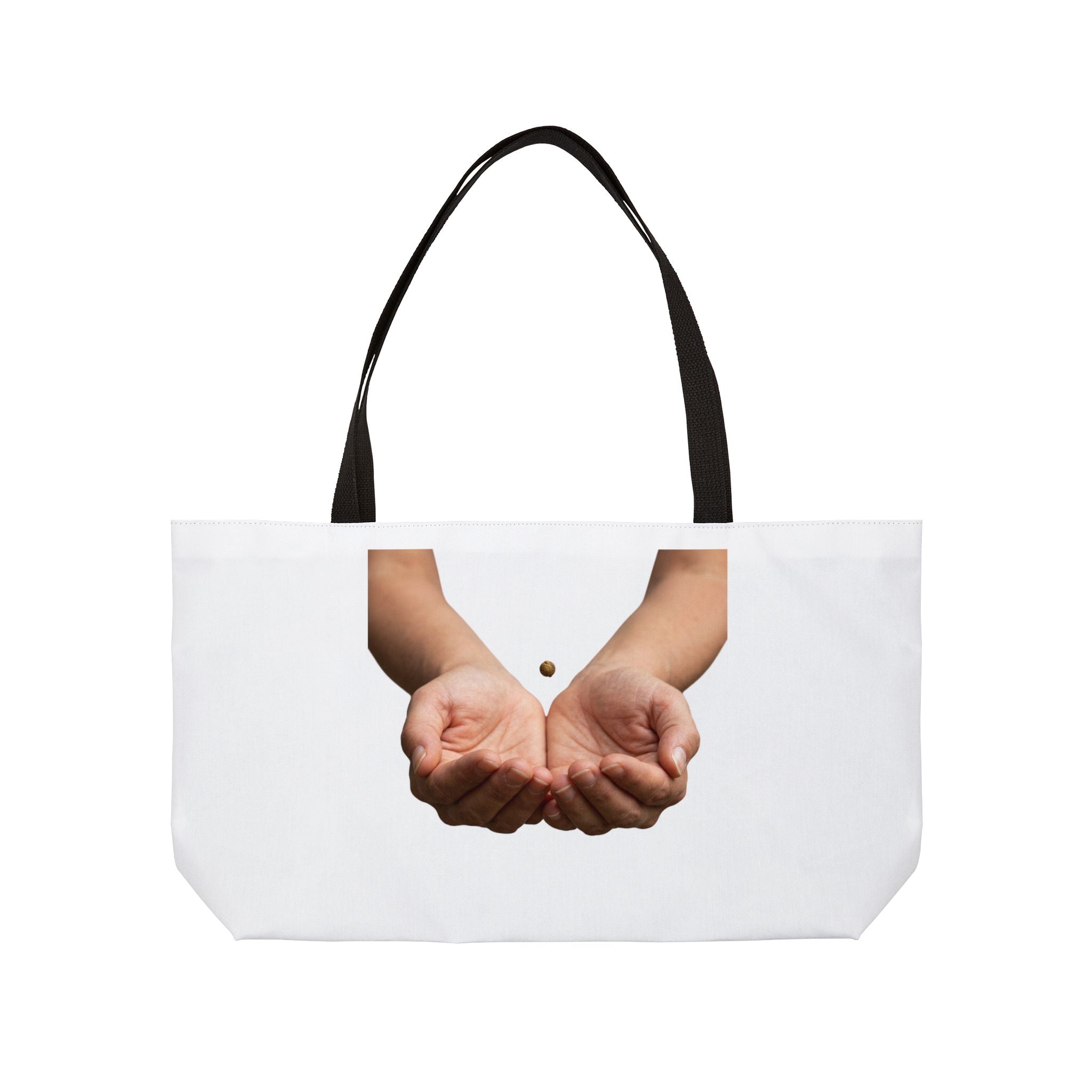 Weekender Tote Bag — Hands Holding Seed Design