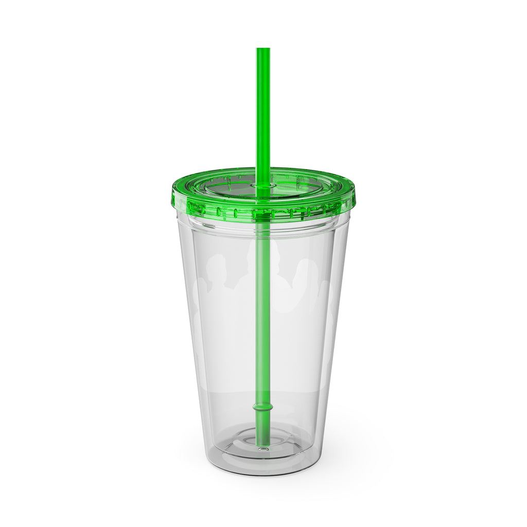 Christian Jesus with Children Tumbler — 16oz Clear Travel Cup with Straw