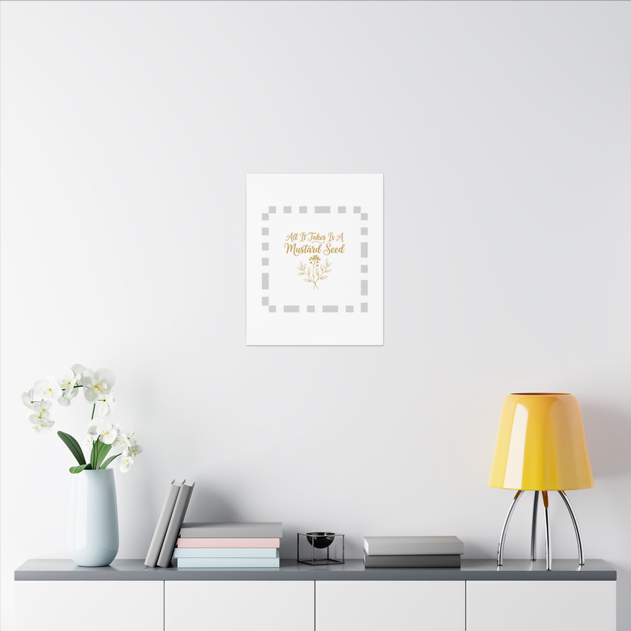 Matte Canvas Wall Art — "All It Takes Is A Mustard Seed" Inspirational Quote Print