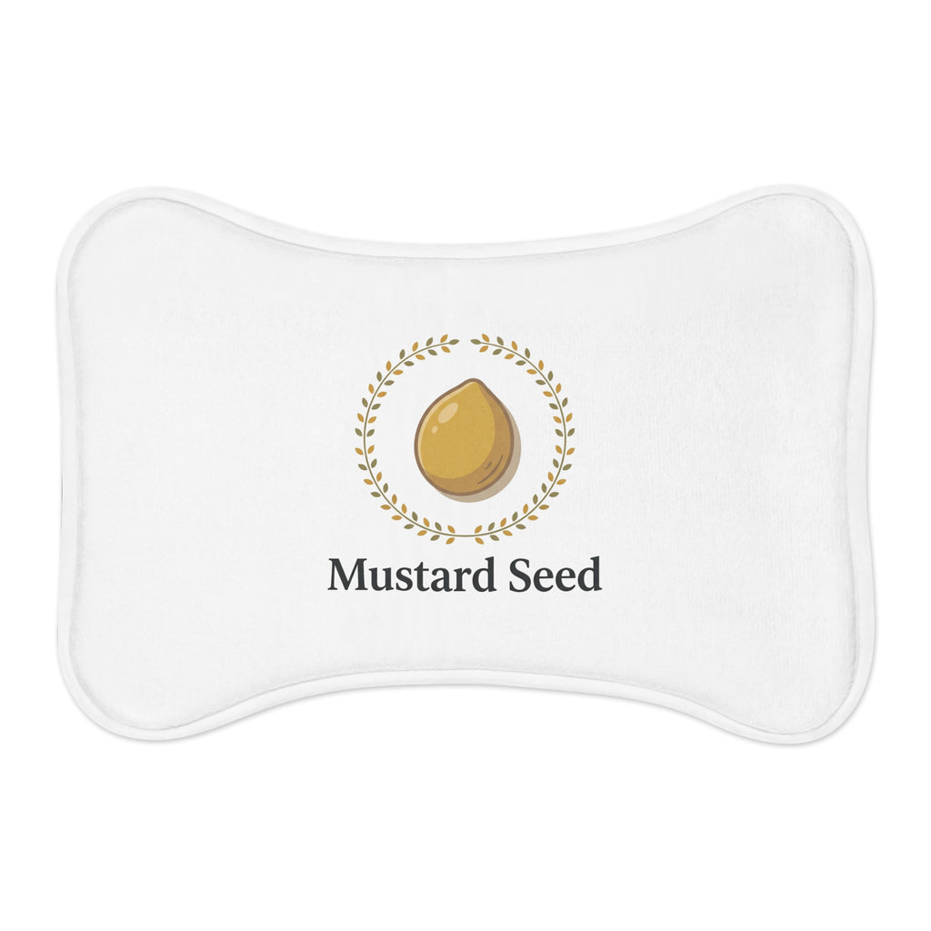 Mustard Seed Pet Feeding Mat — Decorative Paw Placemat for Dogs & Cats