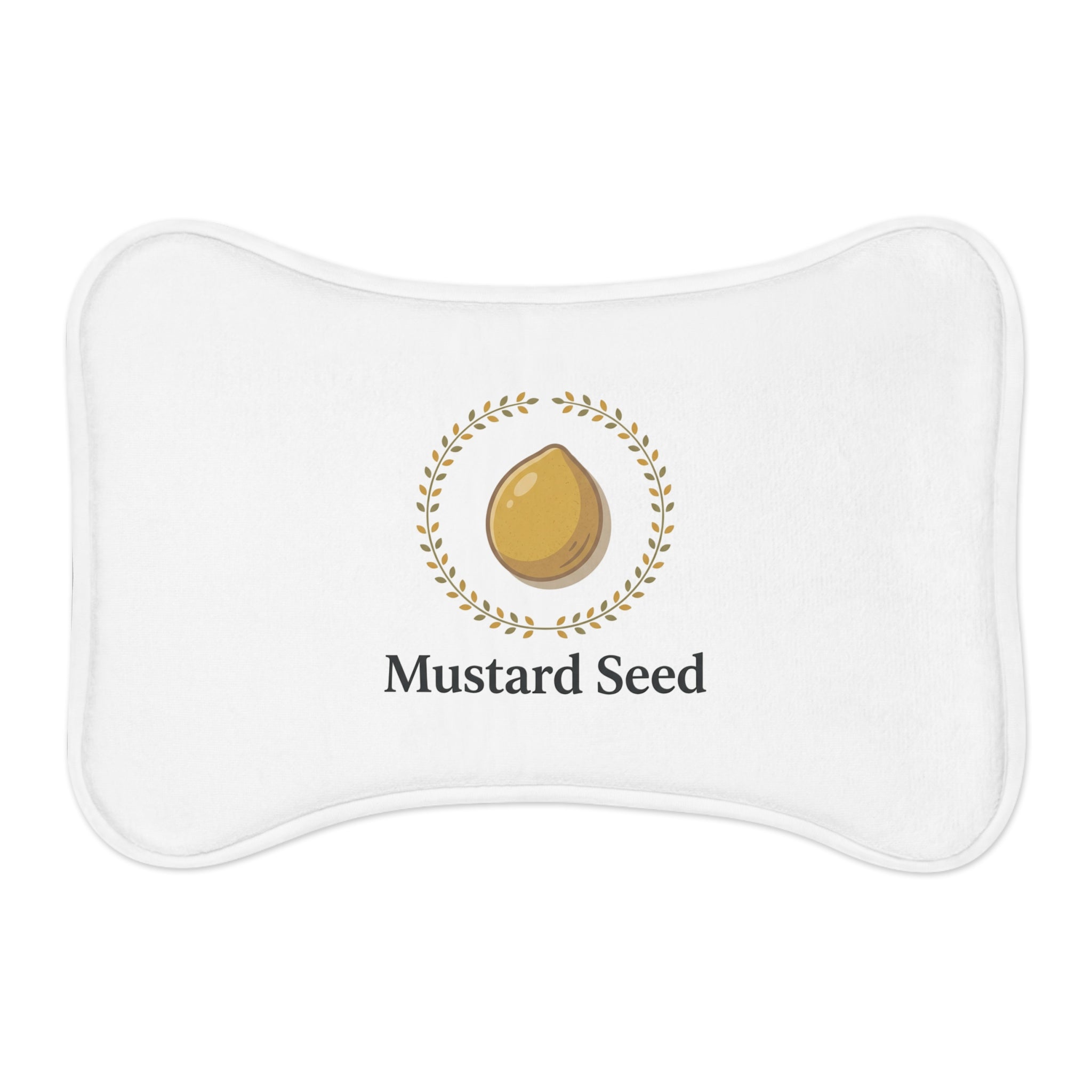 Mustard Seed Pet Feeding Mat — Decorative Paw Placemat for Dogs & Cats