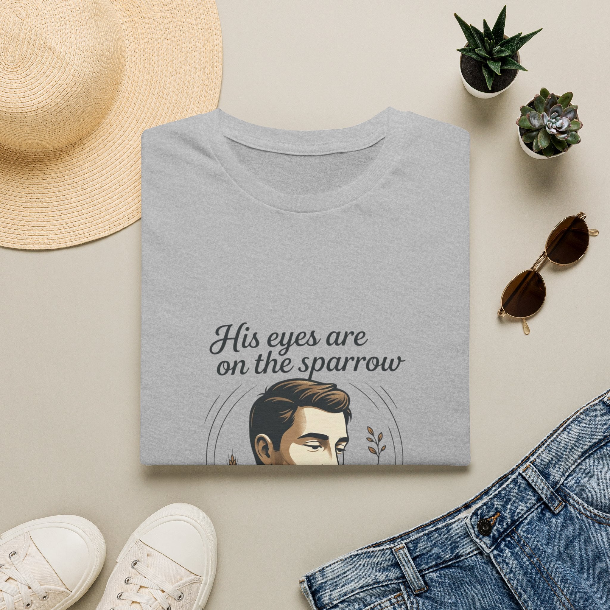 T-Shirt — "His Eyes Are on the Sparrow" Inspirational Faith Graphic