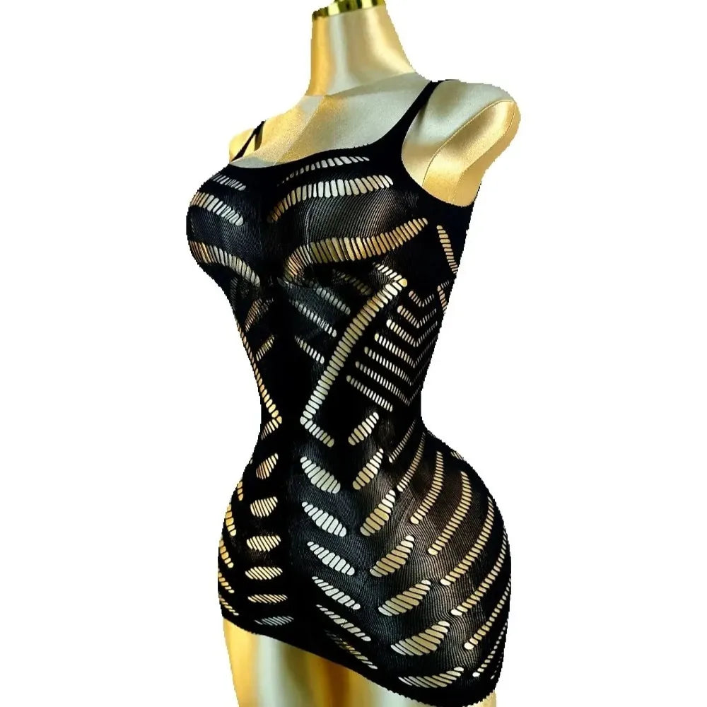 One-piece outfit blackSexy Cover Up Hollow Out Fishnet Dress without Bikini Summer Holiday DSH602